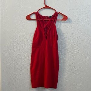 Solemio Vibrant Red mini Dress body on